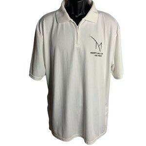 M Resort Las Vegas Quarter Zip Polo Shirt XL White Knit Short Sleeve Embroidered